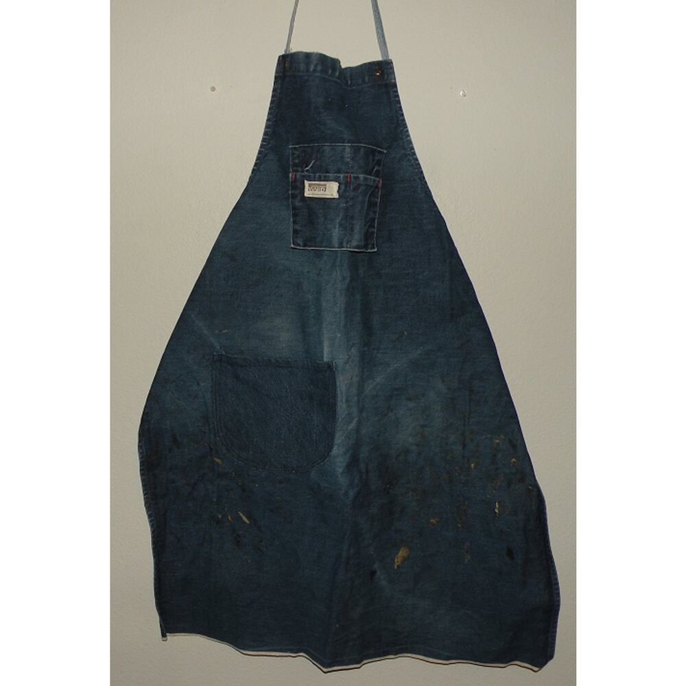 Vintage Montgomery Ward Denim Selvedge Shop Apron One Size Blue